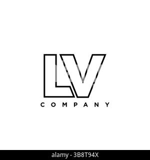 Trendy letter L and V, LV logo design template. Minimal monogram initial based logotype for company identity. Stock Vector