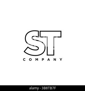 Trendy letter S and T, ST logo design template. Minimal monogram initial based logotype for company identity. Stock Vector