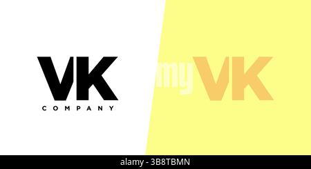 Trendy letter V and K, VK logo design template. Minimal monogram initial based logotype for company identity. Stock Vector