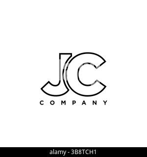 Trendy letter J and C, JC logo design template. Minimal monogram initial based logotype for company identity. Stock Vector