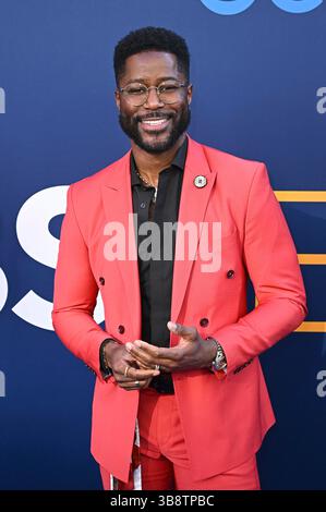 Nate Burleson bei der Präsentaion des CBS Programms 2025-26 in den