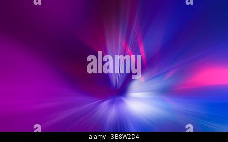 Abstract Light Streaks and Energy .Abstract flowing neon line purple background . purple neon lines glowing lights, time-lapse background .Blurred Stock Photo