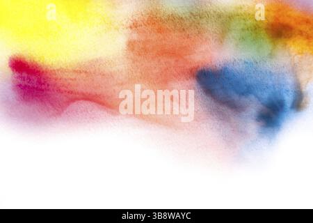 Painted watercolor rainbow background for a design Stock Photo