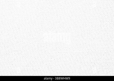 White canvas texture background. Rough rustic linen fabric pattern. Empty textured surface closeup. Blank template for painting or digital design. Stock Photo