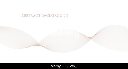 Minimal Beige Abstract Wave Background with Subtle Lines and Soft Flow Design Stock Vector