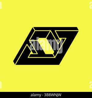Impossible optical illusion shapes. Sacred geometry. Optical art object. Impossible figure.  Stock Vector