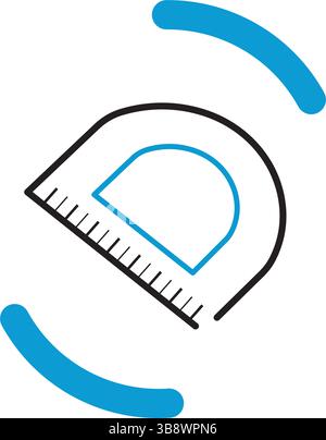 Protractor school tool icon. Vector illustration Stock Vector