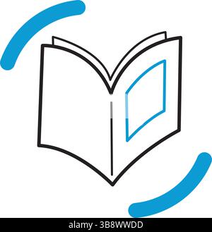 Opened book study icon. Vector illustration Stock Vector