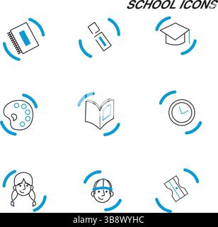 Academic school icon mix. Vector illustration Stock Vector
