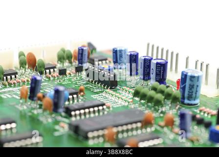 Closeup of an integrated circuit board. Great detail Stock Photo