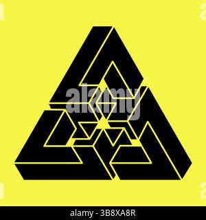 Impossible shapes. Web design elements. Optical illusion object. Geometric figures.  Stock Vector