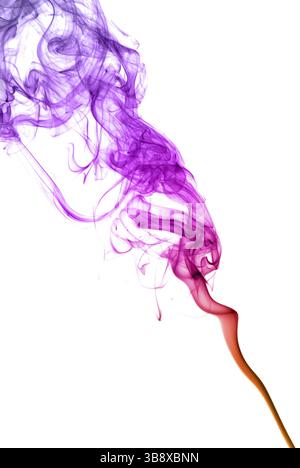 Abstract multi colored smoke puff isolated on white Stock Photo