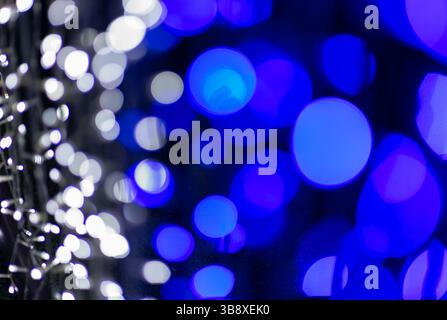 Colorful Bokeh Lights Abstract Background. bokeh background with bright lights. festive overlay texture for photo editing, blurred bright circular sha Stock Photo