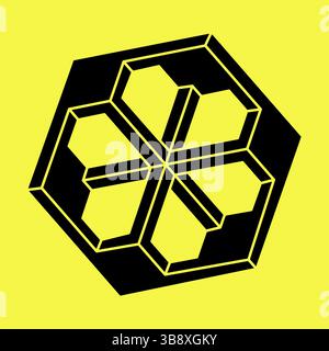 Optical illusion object. Impossible shapes. Web design element. Line design.  Stock Vector