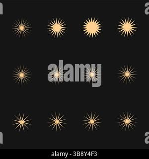 set of different shapes of star designs Stock Vector