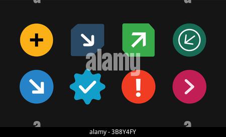 Set of Modern Style Arrow Design Stock Vector