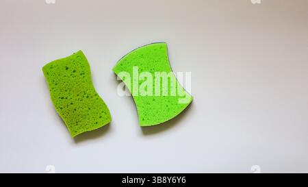 Foam sponge for washing dishes washing dishes with a sponge Stock Photo