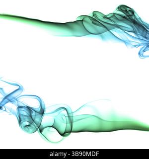 Abstract multi colored smoke puff isolated on white Stock Photo
