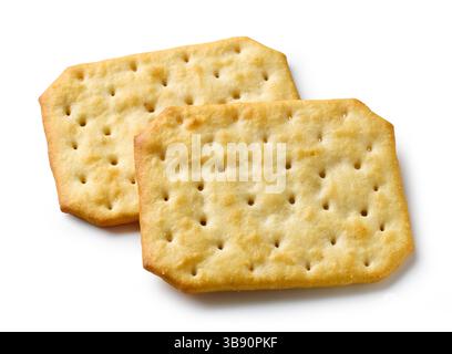 two crackers isolated on white background, top view Stock Photo