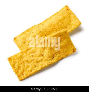 tortilla strip nachos chips isolated on white background Stock Photo