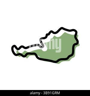 Austria green map icon. Austria outline map. Simple icon design. Vector illustration Stock Vector