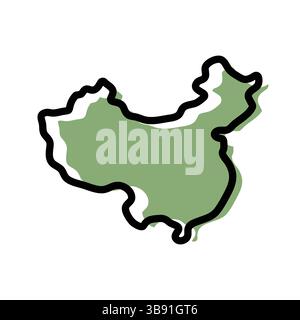 China green map icon. China outline map. Simple icon design. Vector illustration Stock Vector