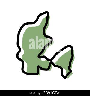 Denmark green map icon. Denmark outline map. Simple icon design. Vector illustration Stock Vector
