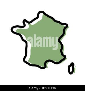 France green map icon. France outline map. Simple icon design. Vector illustration Stock Vector