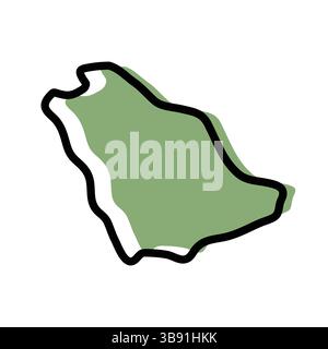 Saudi Arabia green map icon. Saudi Arabia outline map. Simple icon design. Vector illustration Stock Vector
