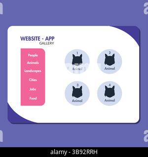 Website gallery preview. Vector illustration Stock Vector