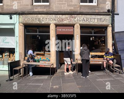 The Milkman, a coffee shop on Cockburn Street in Edinburgh with the  original 