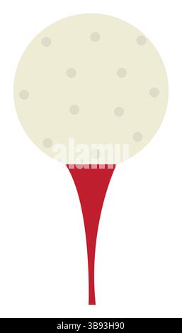 Golf ball on red tee icon. Vector illustration Stock Vector