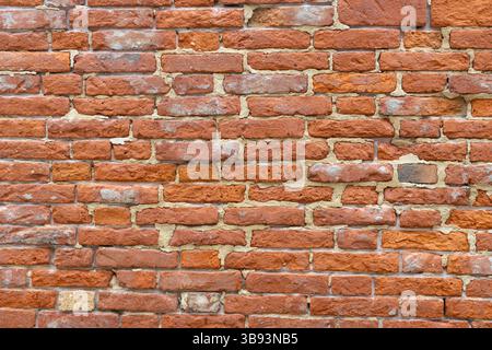 Red Brick Wall with Rough Texture Stock Photo