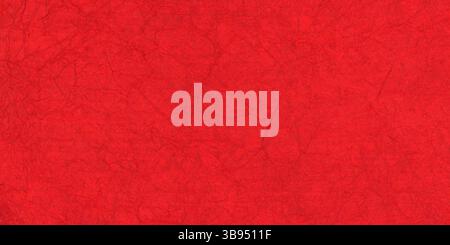 Textured red paper with rough wrinkled lines. Crumpled red paper background. Stock Photo