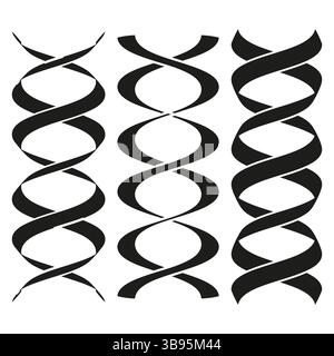DNA strand design. Spiral helix pattern. Genetic curve structure. Vector biological form Stock Vector