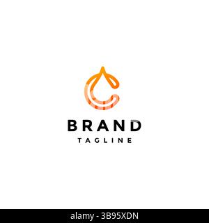 Simple Vitamin C Icon Logo Design. Orange Vitamin C Essence Drops Logo Design. Stock Vector