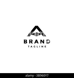 Simple Letter A Deal Logo Design. Simple Letter A Shaking Hands Logo Design. Stock Vector