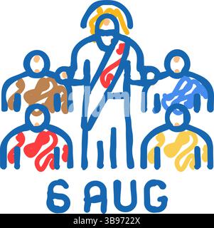 transfiguration of jesus feast catholic holiday color icon vector ...