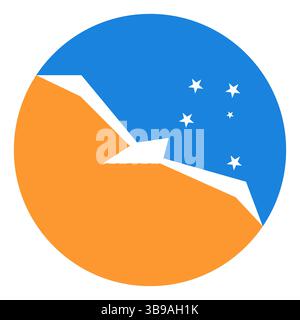 Argentina in Antarctica flag. Button flag icon. Standard color. Circle icon flag. Computer illustration. Digital illustration. Vector illustration. Stock Vector