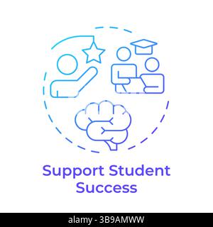 Support student success blue gradient concept icon Stock Vector