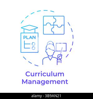Curriculum management blue gradient concept icon Stock Vector
