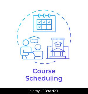 Course scheduling blue gradient concept icon Stock Vector