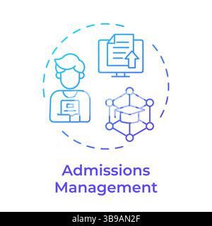 Admissions management blue gradient concept icon Stock Vector