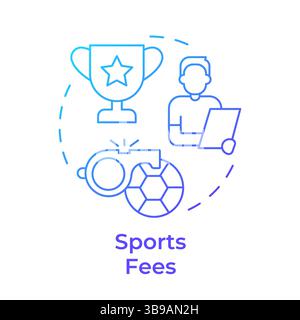 Sports fee blue gradient concept icon Stock Vector