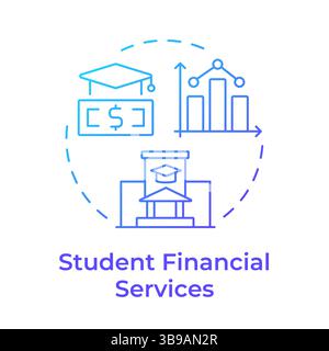 Student financial services blue gradient concept icon Stock Vector