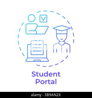 Student portal blue gradient concept icon Stock Vector