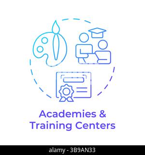 Academies and training centers blue gradient concept icon Stock Vector
