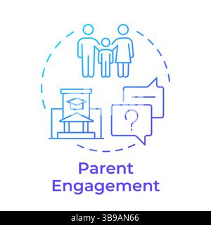 Parent engagement blue gradient concept icon Stock Vector