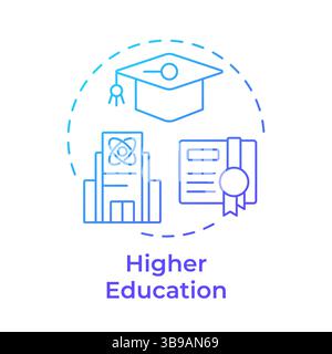 Higher education blue gradient concept icon Stock Vector