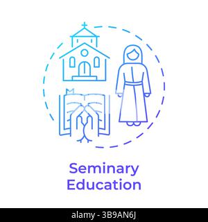 Seminary education blue gradient concept icon Stock Vector